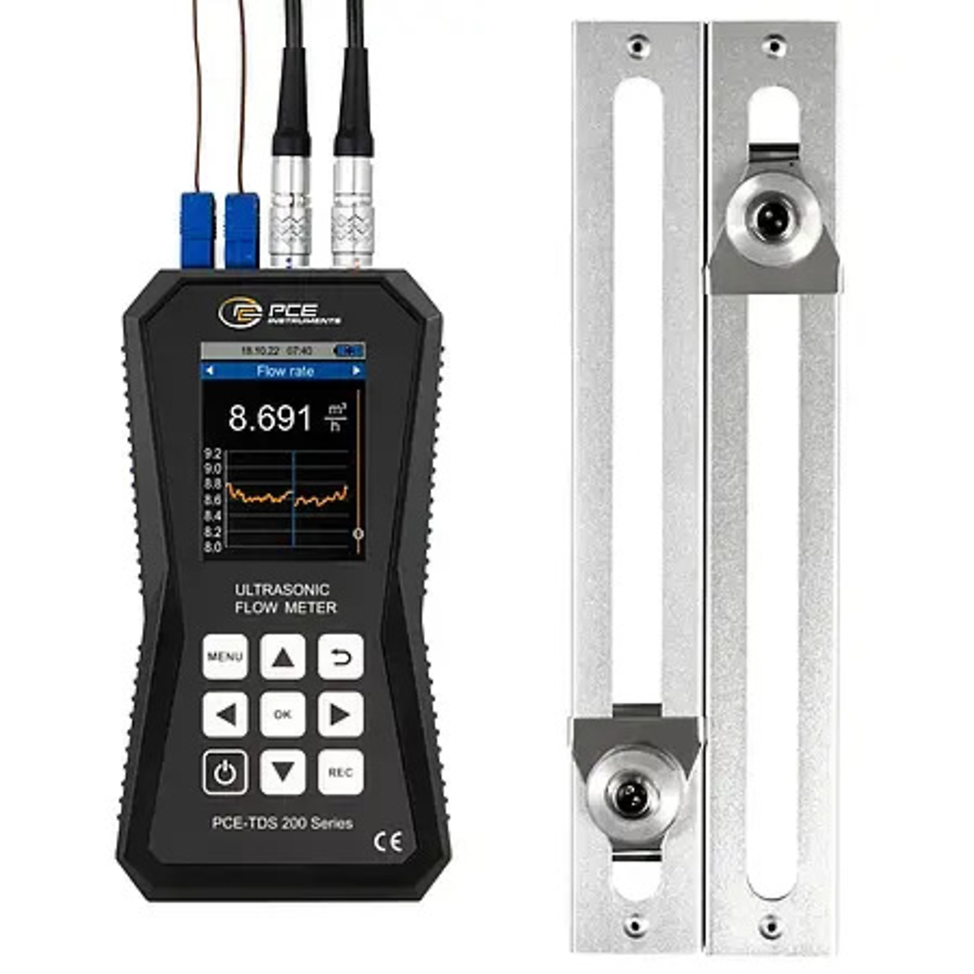 PCE Ultrasonic Flow Meter — ±32 m/s Measuring Range, Model# PCE-TDS 200+ MR